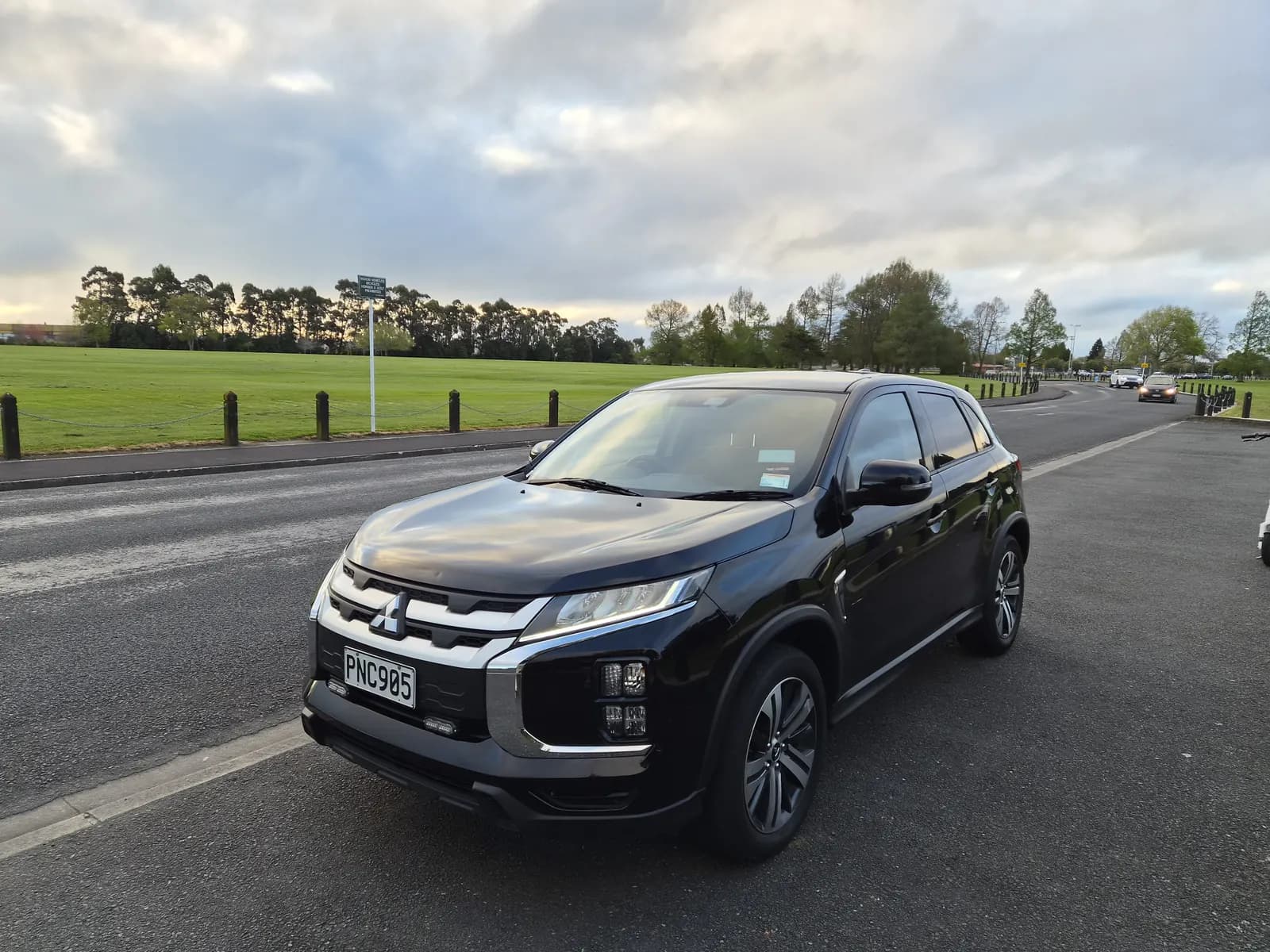 Black 2022 Mitsubishi ASX, front three-quarter view